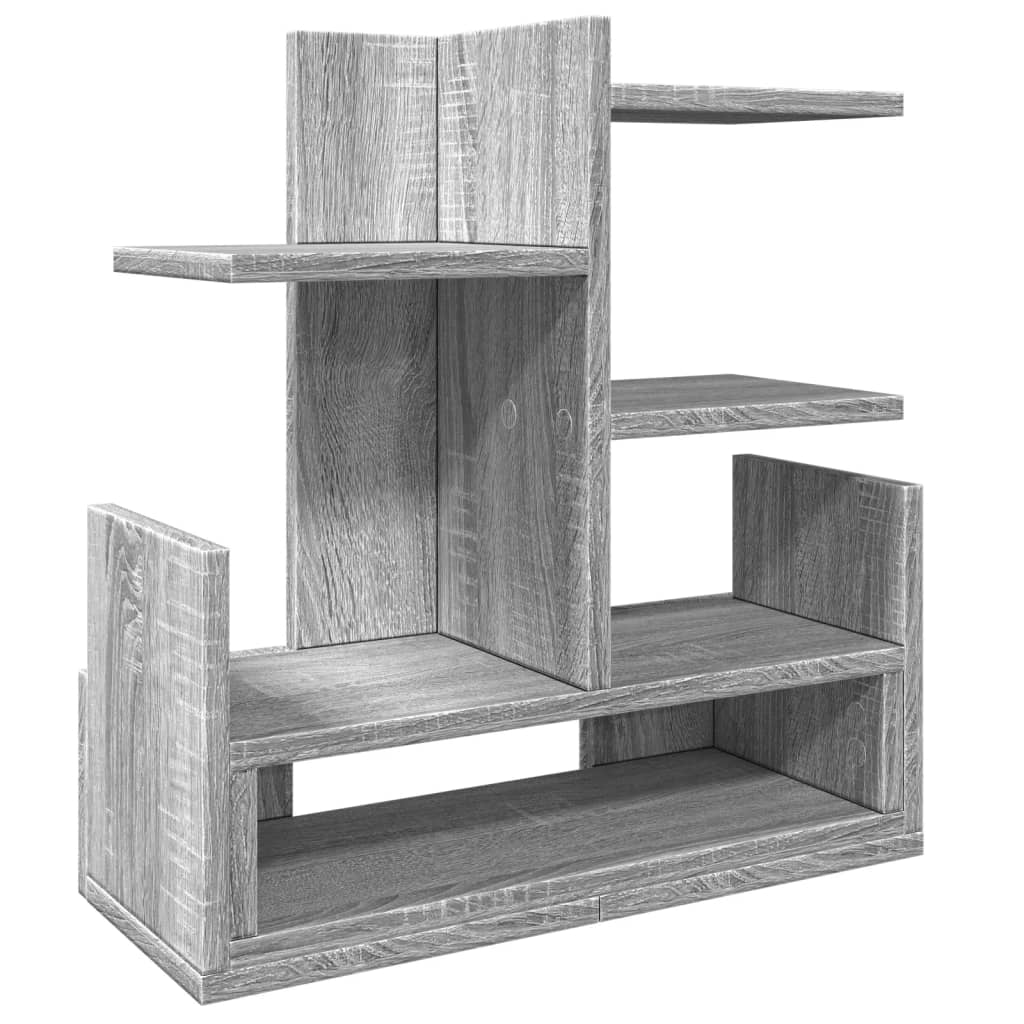 hylde til skrivebord 49x20x52,5 cm konstrueret træ grå sonoma