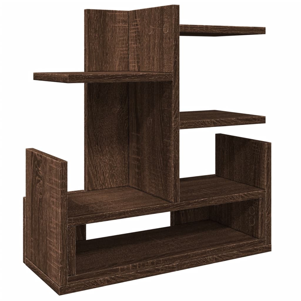 hylde til skrivebord 49x20x52,5 cm konstrueret træ brunt eg