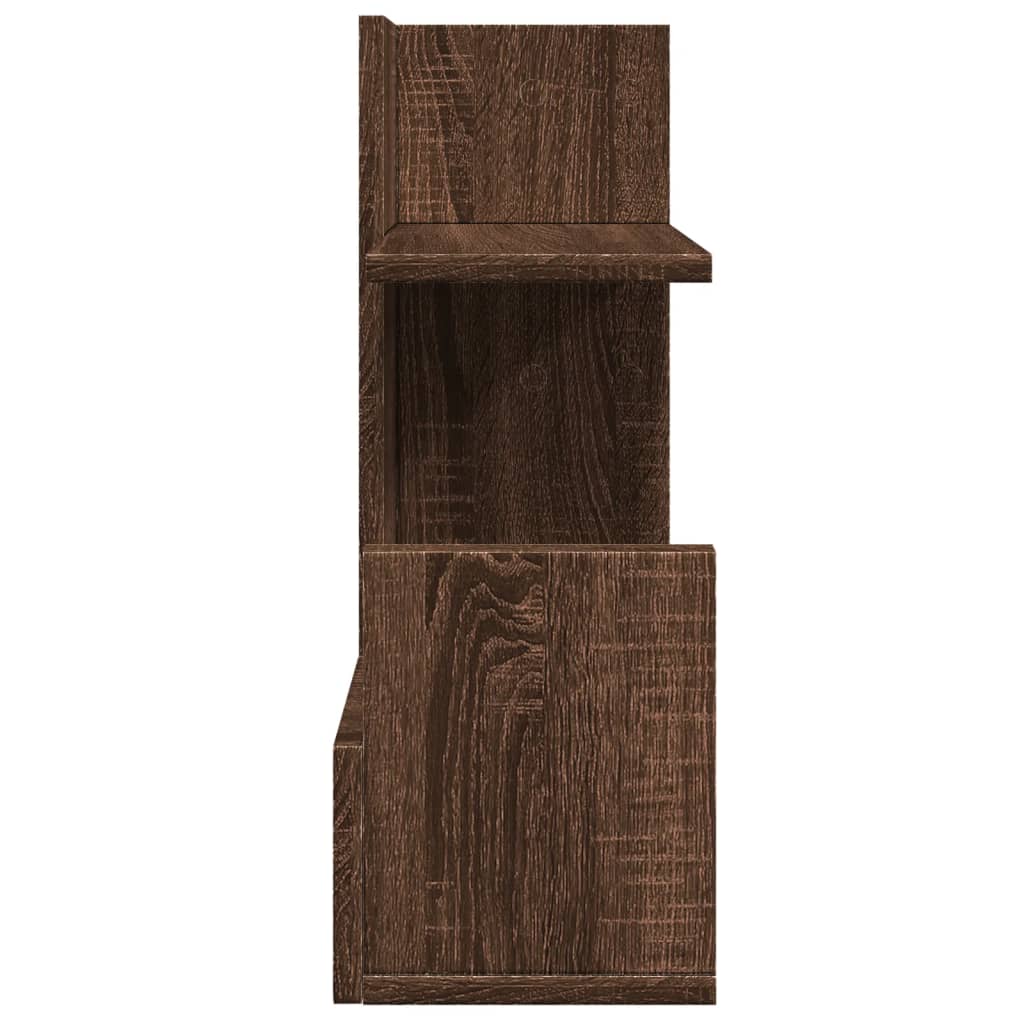 hylde til skrivebord 49x20x52,5 cm konstrueret træ brunt eg