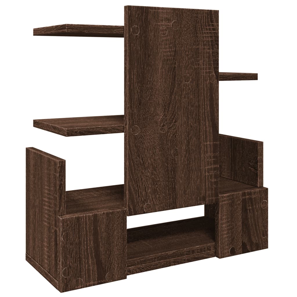 hylde til skrivebord 49x20x52,5 cm konstrueret træ brunt eg
