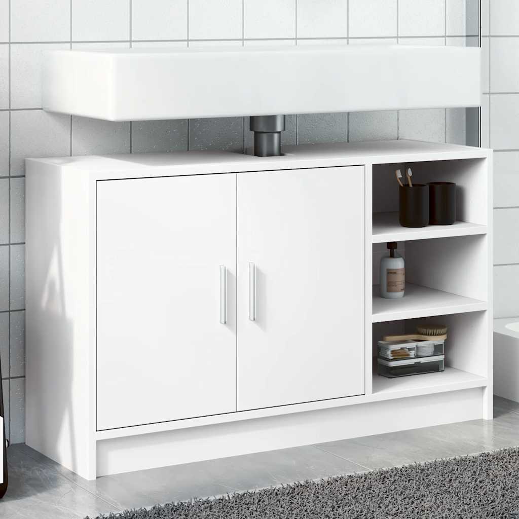 underskab til håndvask 90x29x55 cm konstrueret træ hvid