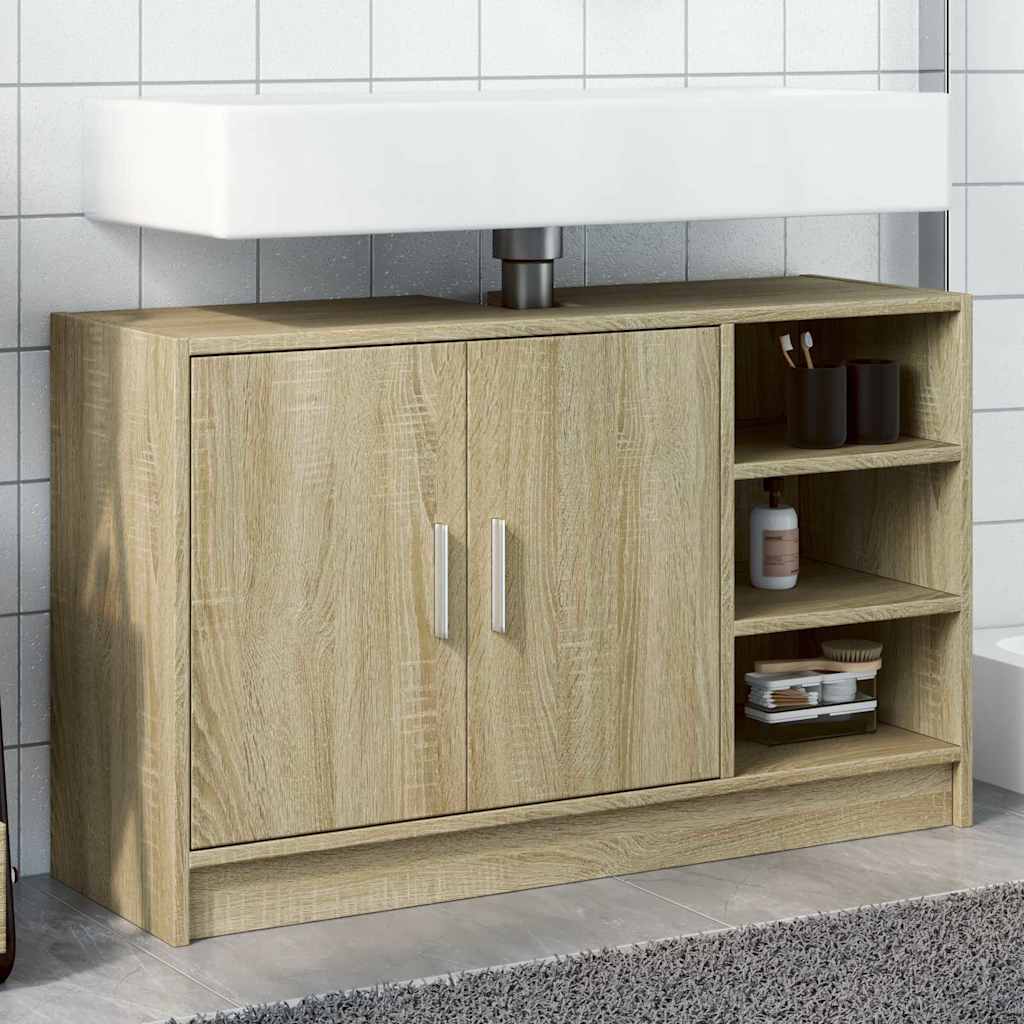 underskab til håndvask 90x29x55 cm konstrueret træ sonoma-eg