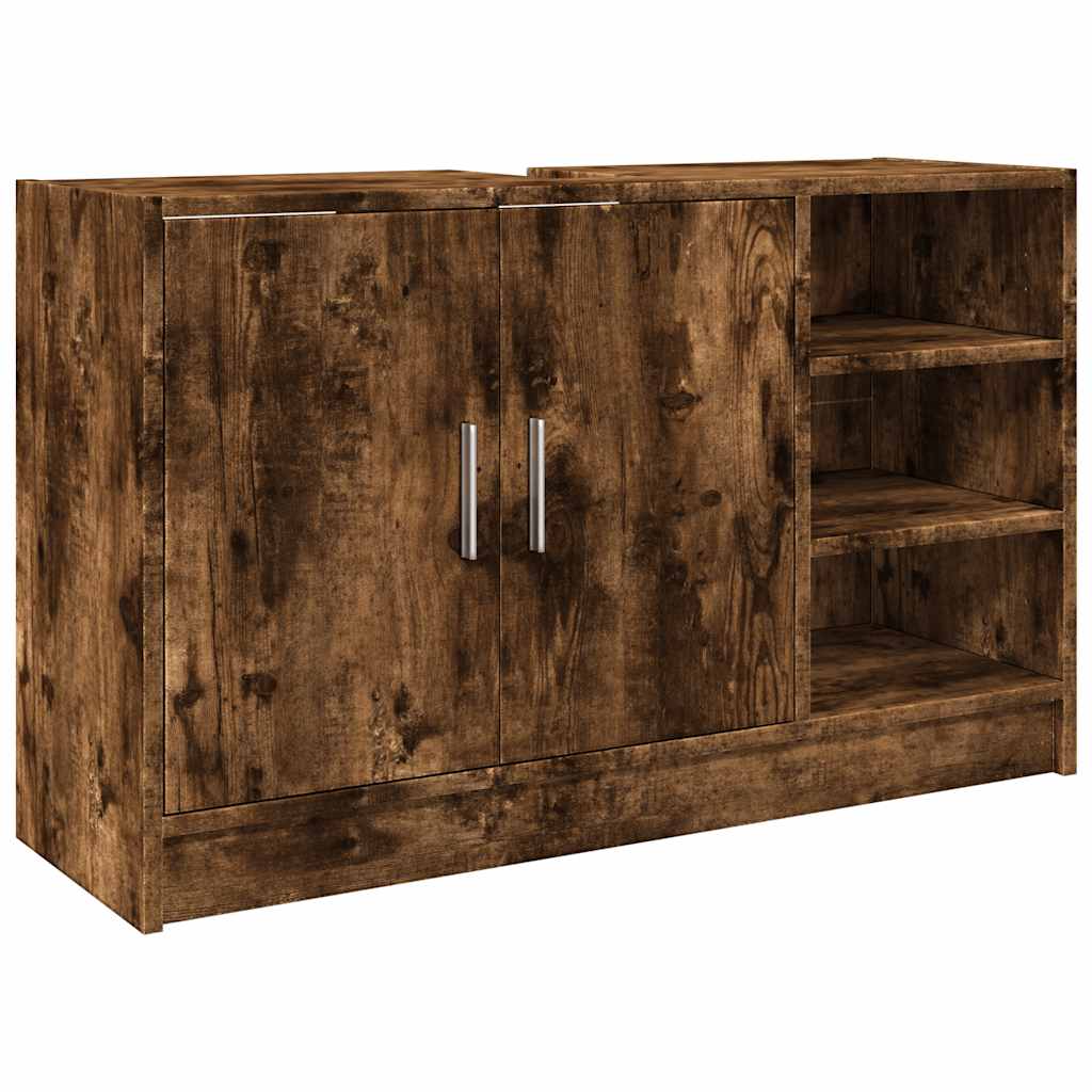 underskab til håndvask 90x29x55 cm konstrueret træ røget eg