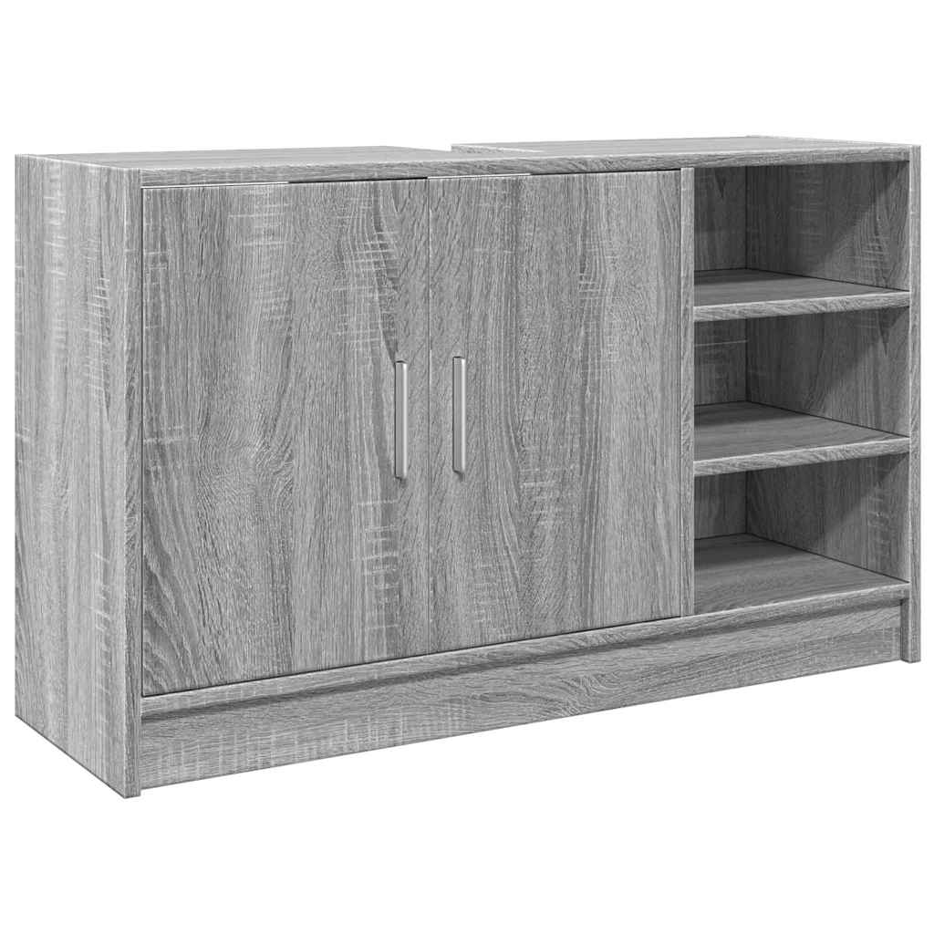 skab til håndvask 90x29x55 cm konstrueret træ grå sonoma-eg