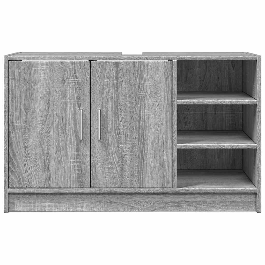 skab til håndvask 90x29x55 cm konstrueret træ grå sonoma-eg