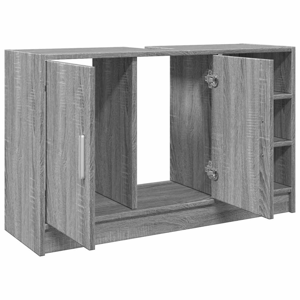 skab til håndvask 90x29x55 cm konstrueret træ grå sonoma-eg