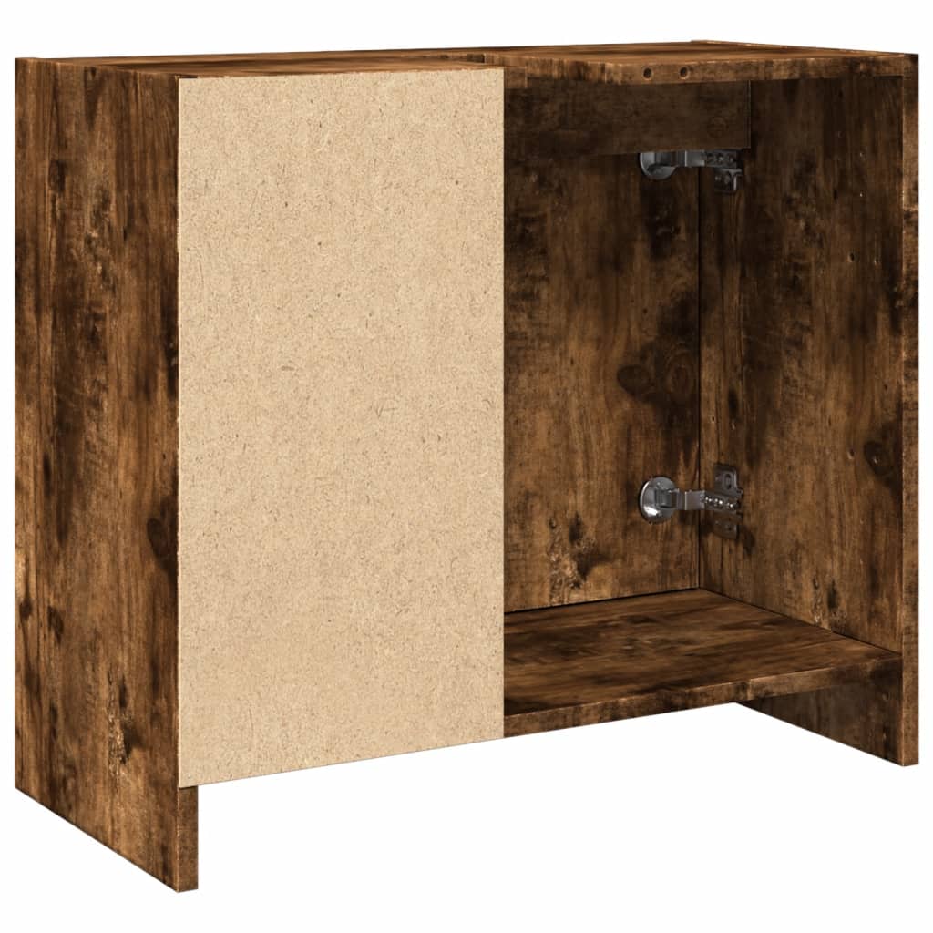 underskab til håndvask 63x29x55 cm konstrueret træ røget eg