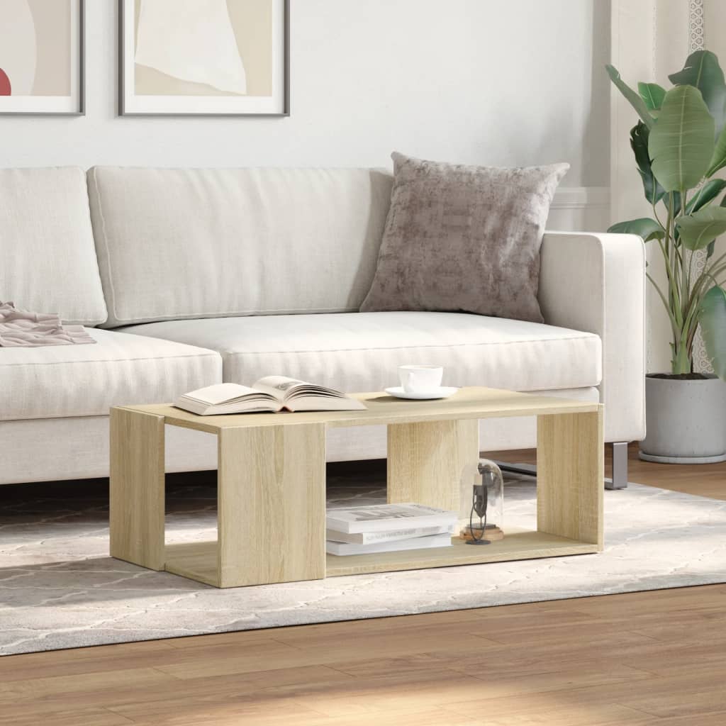 sofabord 89,5x48x30 cm konstrueret træ sonoma-eg