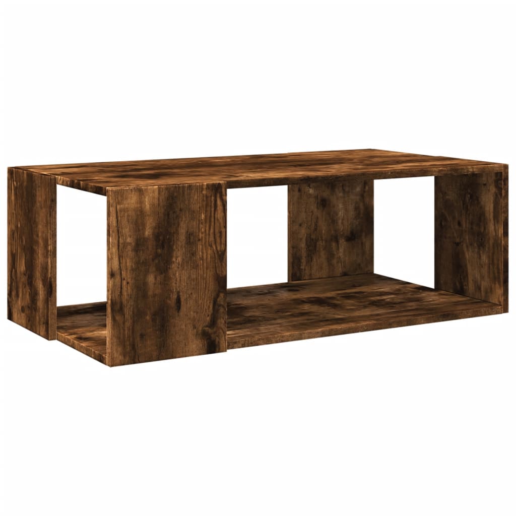 sofabord 89,5x48x30 cm konstrueret træ røget egetræsfarve