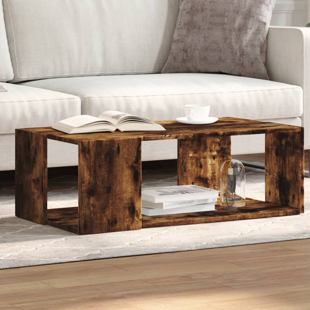 sofabord 89,5x48x30 cm konstrueret træ røget egetræsfarve