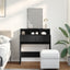 makeupbord med spejl 80x41x144,5 cm sort