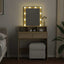 makeupbord med LED-lys 80x41x144,5 cm brun sonoma-eg
