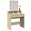 makeupbord med LED-lys 80x41x144,5 cm brun sonoma-eg