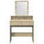 makeupbord med LED-lys 80x41x144,5 cm brun sonoma-eg