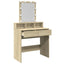 makeupbord med LED-lys 80x41x144,5 cm brun sonoma-eg
