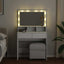 makeupbord med LED-lys 80x41x134,5 cm hvid