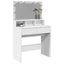 makeupbord med LED-lys 80x41x134,5 cm hvid