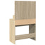 makeupbord med LED-lys 80x41x134,5 cm brun sonoma-eg