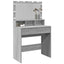 makeupbord med LED-lys 80x41x134,5 cm grå sonoma-eg