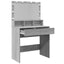makeupbord med LED-lys 80x41x134,5 cm grå sonoma-eg