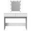 makeupbord med LED-lys 100x40x130 cm hvid