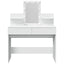 makeupbord med LED-lys 100x40x130 cm hvid