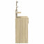 makeupbord med LED-lys 100x40x130 cm brun sonoma-eg