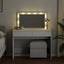 makeupbord med LED-lys 100x40x120 cm hvid