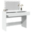 makeupbord med LED-lys 100x40x120 cm hvid