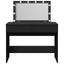 makeupbord med LED-lys 100x40x120 cm sort