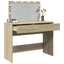 makeupbord med LED-lys 100x40x120 cm brun sonoma-eg