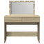 makeupbord med LED-lys 100x40x120 cm brun sonoma-eg