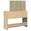 makeupbord med LED-lys 100x40x120 cm brun sonoma-eg