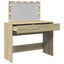 makeupbord med LED-lys 100x40x120 cm brun sonoma-eg