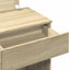 makeupbord med LED-lys 100x40x120 cm brun sonoma-eg