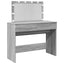 makeupbord med LED-lys 100x40x120 cm grå sonoma-eg