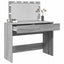 makeupbord med LED-lys 100x40x120 cm grå sonoma-eg