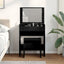 kosmetikbord med skammel 60x40x113,5 cm sort