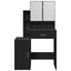 makeupbord med skab 80x35x132 cm sort