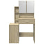 makeupbord med skab 80x35x132 cm sonoma-eg