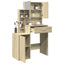makeupbord med skab 80x35x132 cm sonoma-eg