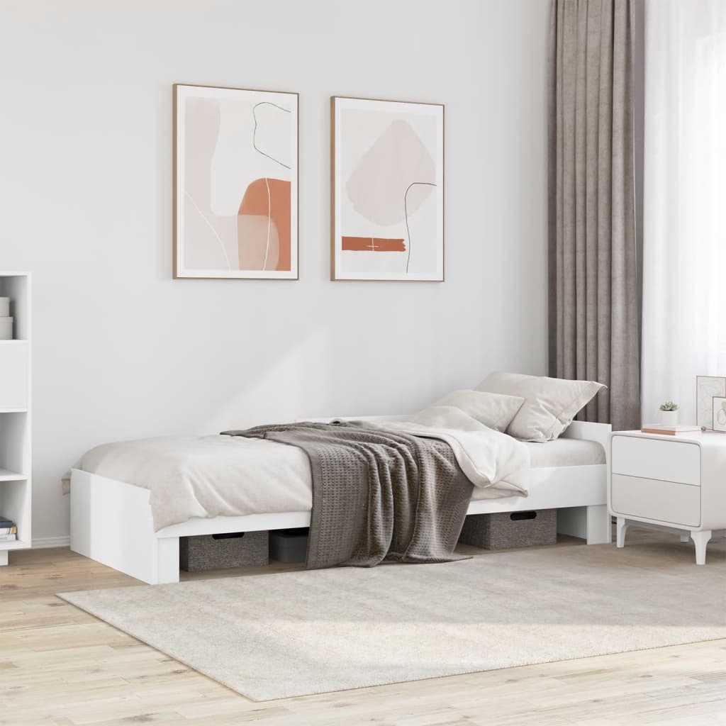 sengeramme 100x200 cm konstrueret træ hvid