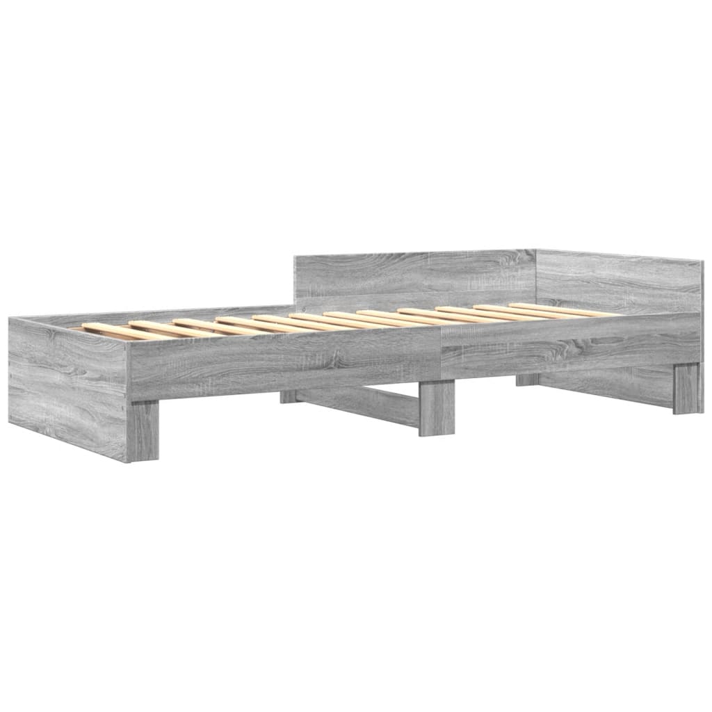 sengeramme 100x200 cm konstrueret træ grå sonoma-eg