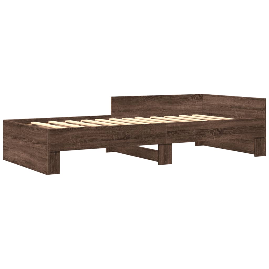 sengeramme 100x200 cm uden madras konstrueret træ brunt eg