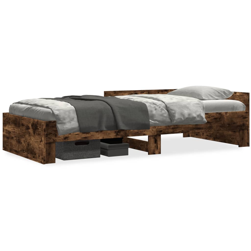 sengeramme 90x200 cm uden madras konstrueret træ røget eg