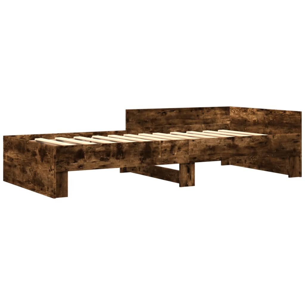 sengeramme 90x200 cm uden madras konstrueret træ røget eg