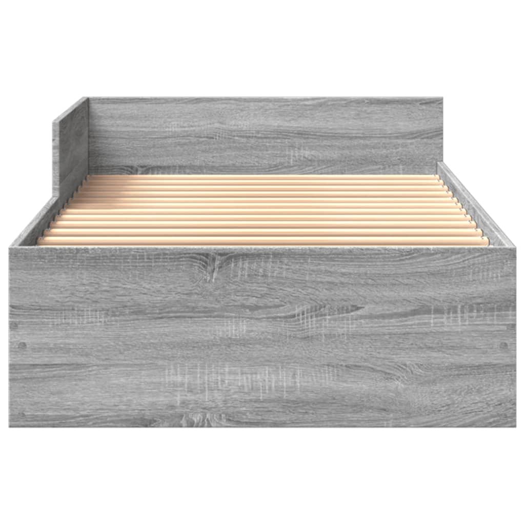 sengeramme 90x200 cm konstrueret træ grå sonoma-eg