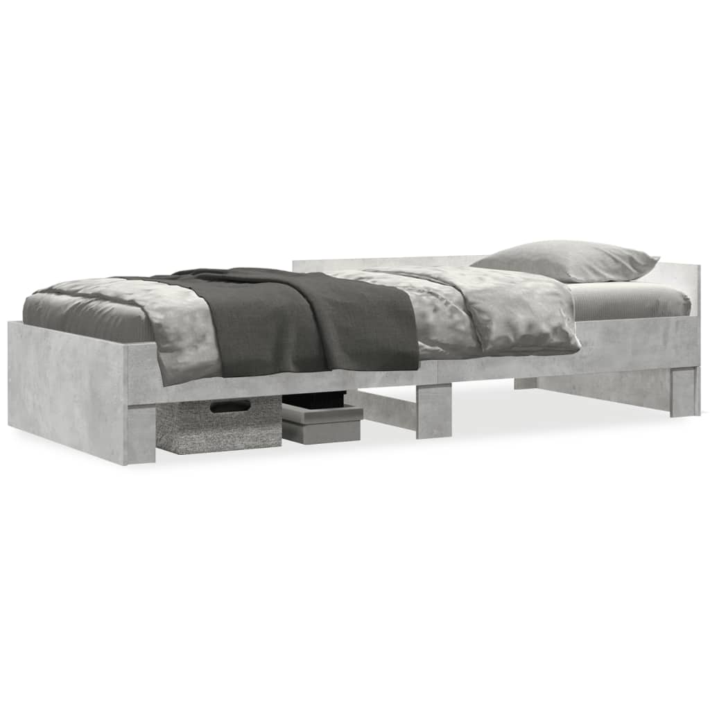 sengeramme 90x190 cm konstrueret træ betongrå