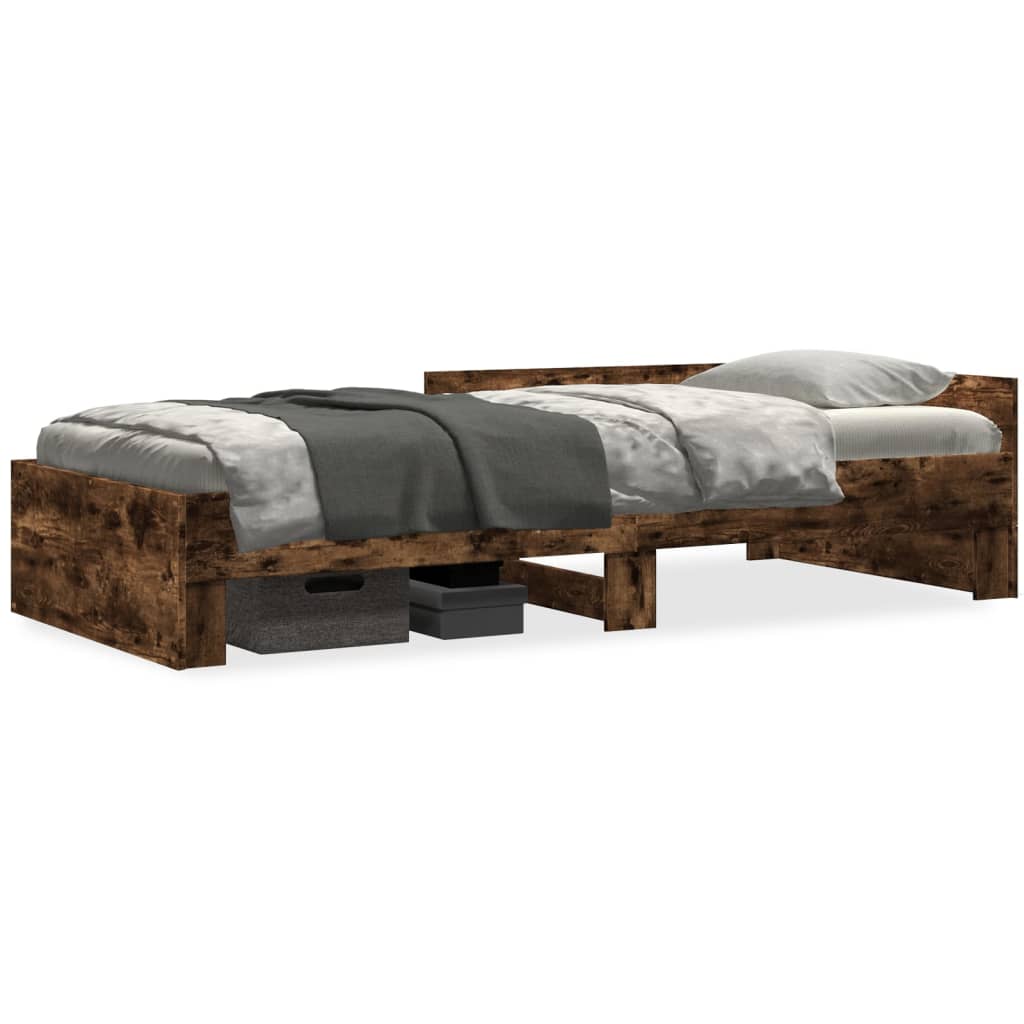 sengeramme 90x190 cm uden madras konstrueret træ røget eg