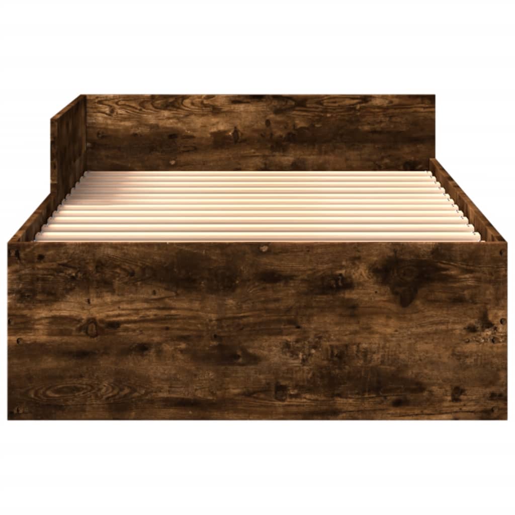 sengeramme 90x190 cm uden madras konstrueret træ røget eg